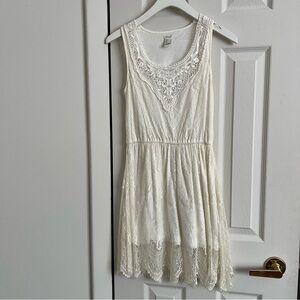 Forever 21 Cream Embellished Dress